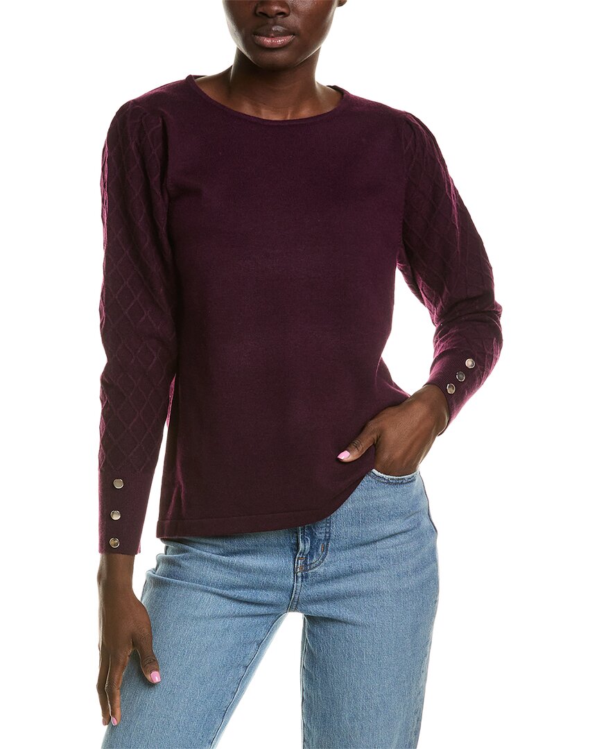 ANNE KLEIN ANNE KLEIN DIAMOND STITCH SWEATER