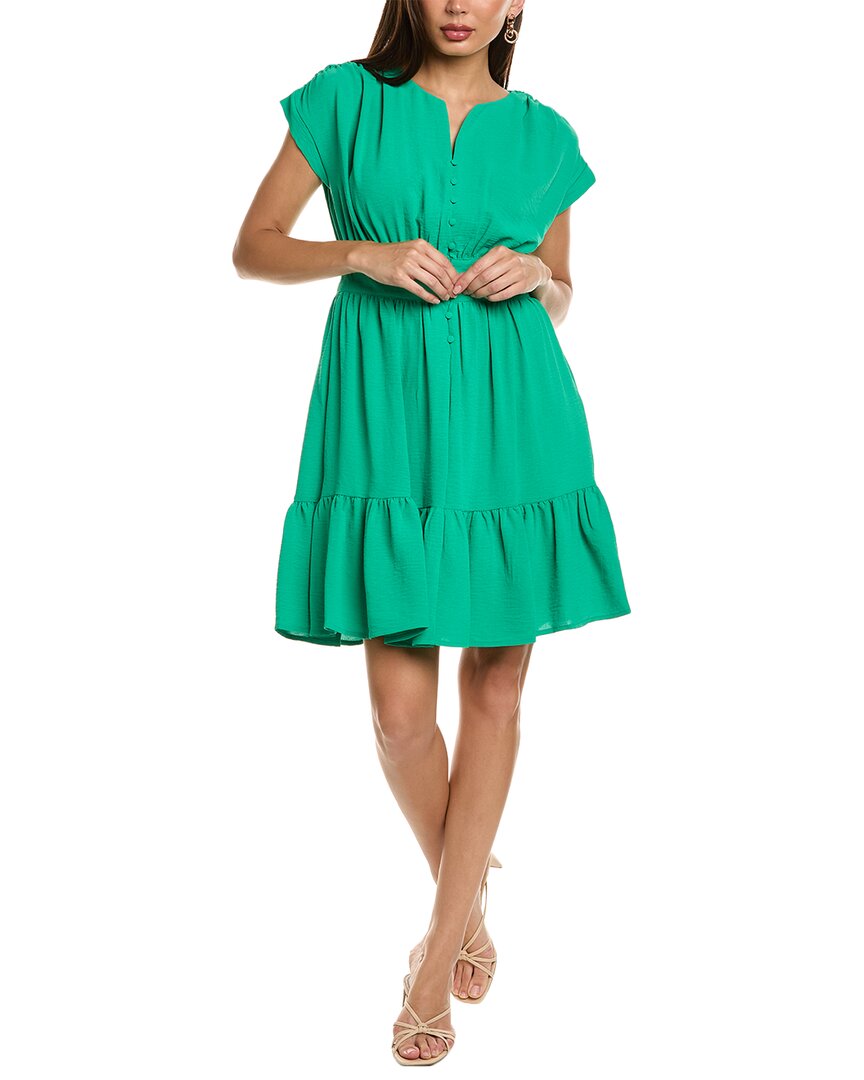 Shop Sharagano Textured Airflow Midi Dress In Green