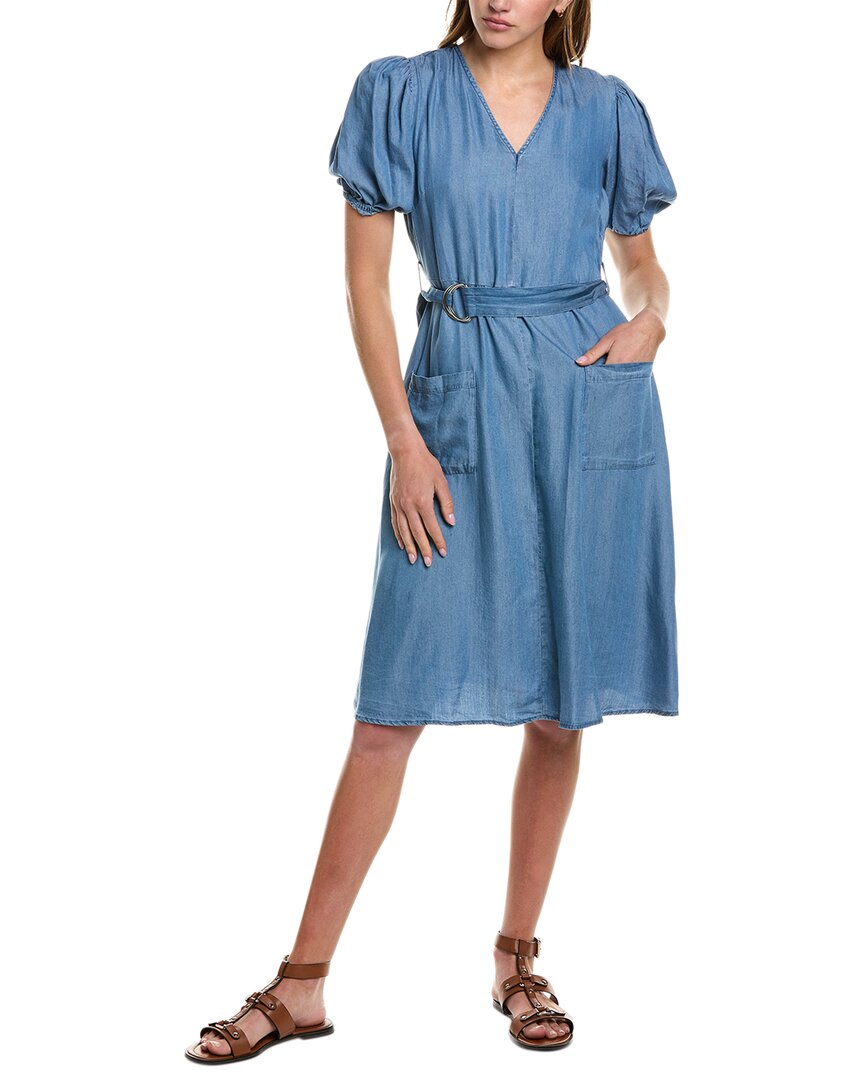 Sharagano Greta Midi Dress In Blue