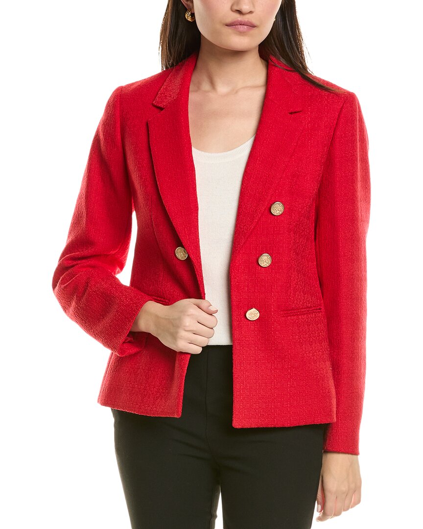 Jones New York Women's Button-trim Open-front Blazer In Red