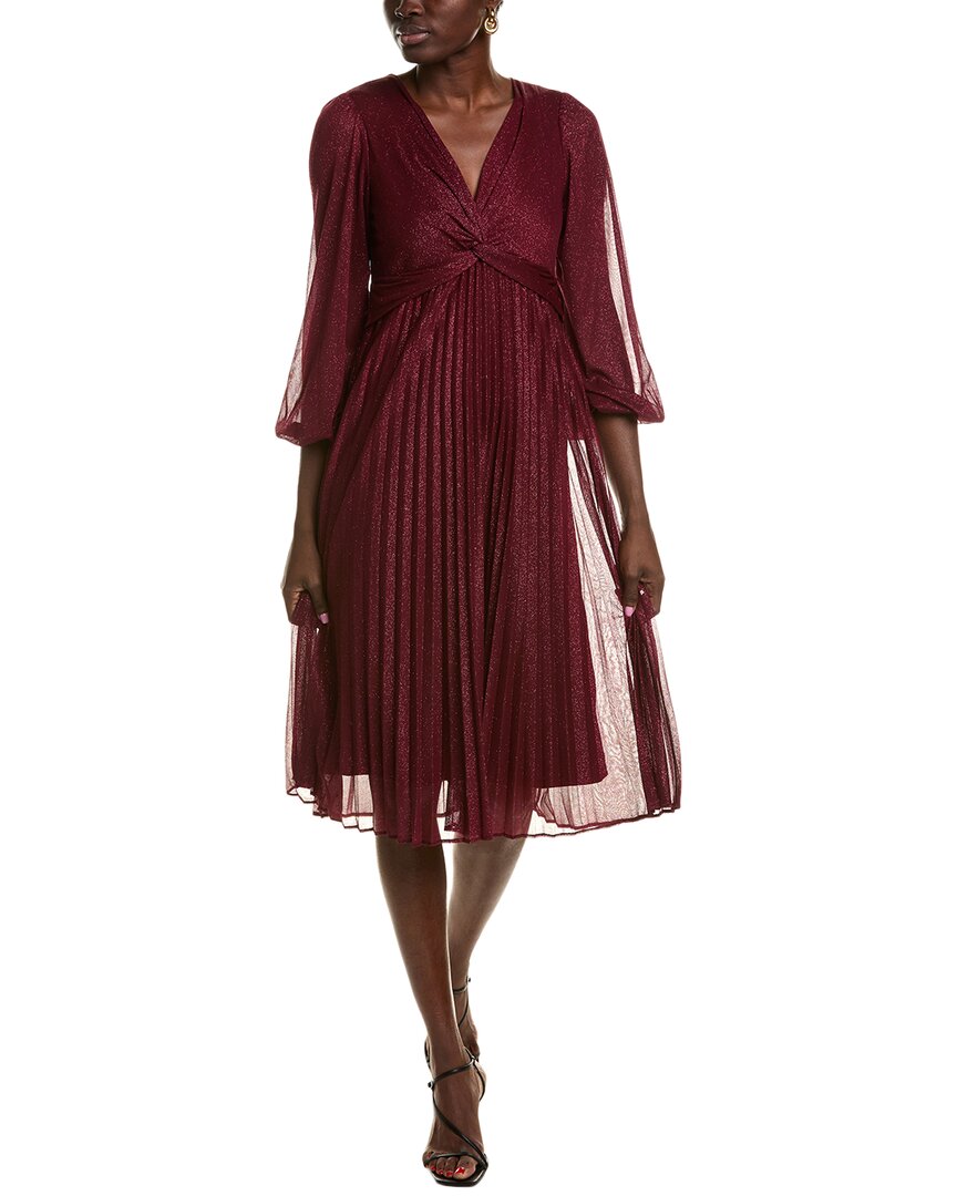 MAISON TARA MAISON TARA ROLLER GLITTER CHIFFON MIDI DRESS