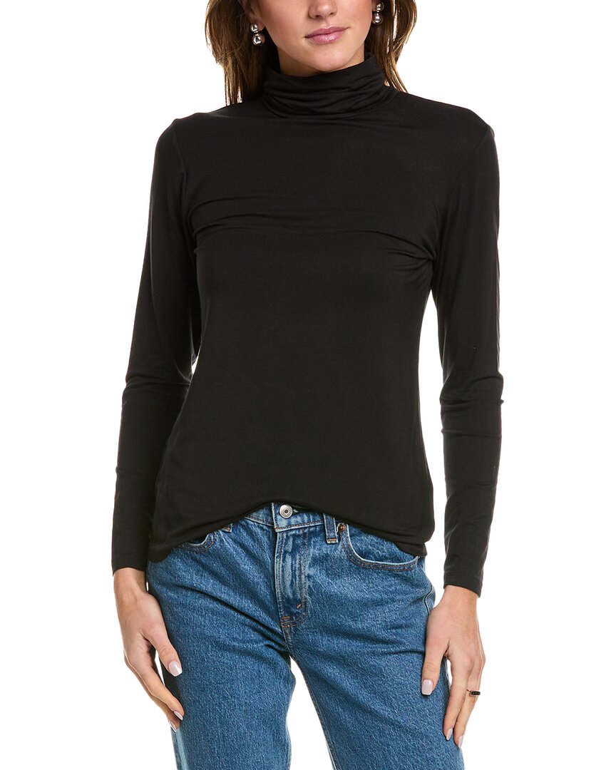 Jones New York Mock Neck Top In Black