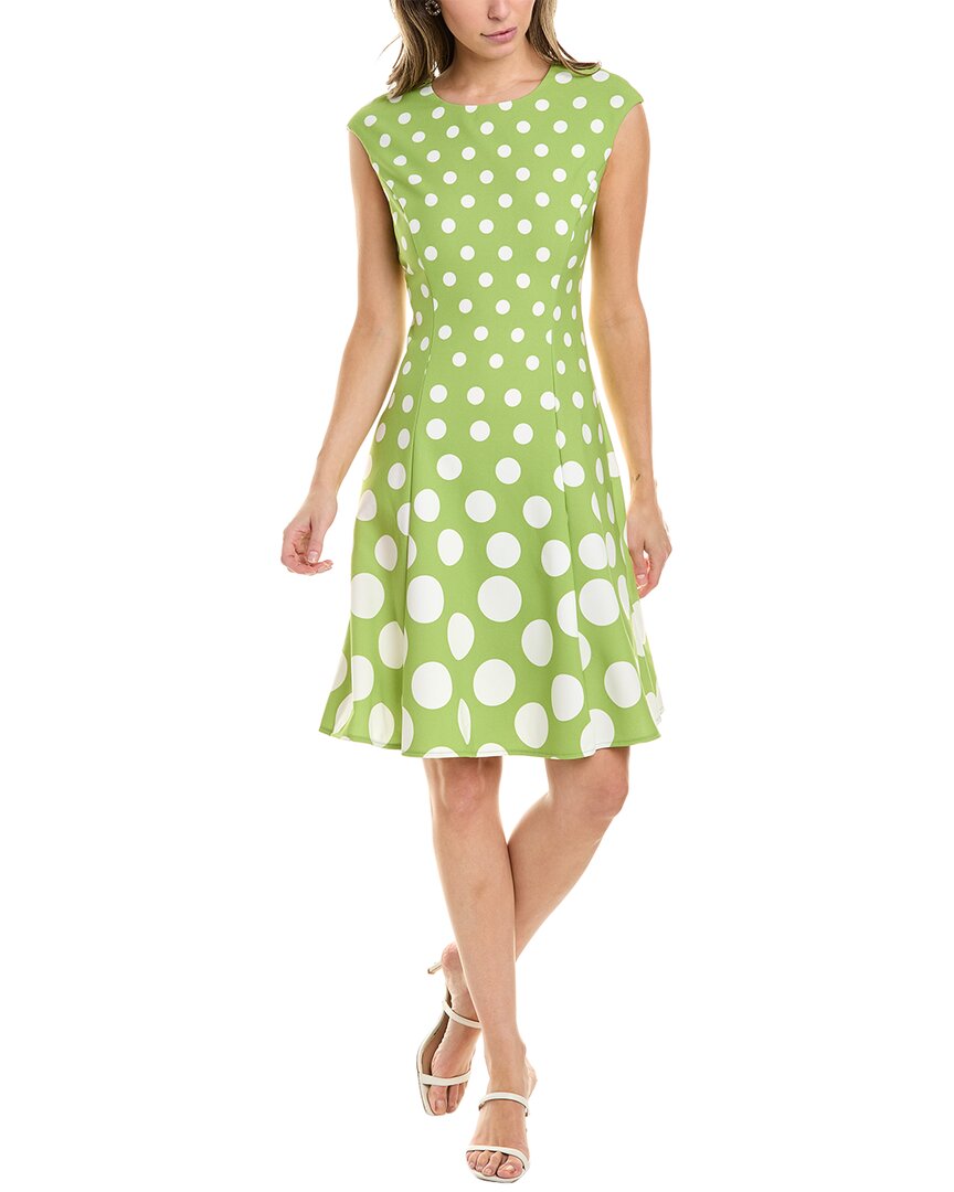 London Times Women's Printed Fit & Flare Dress In Green