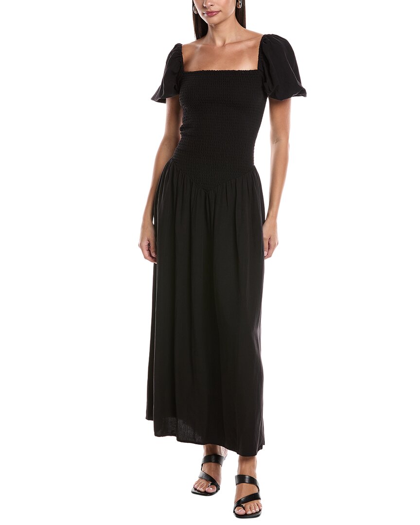 Opt O.p.t. Nan Linen-blend Maxi Dress In Black