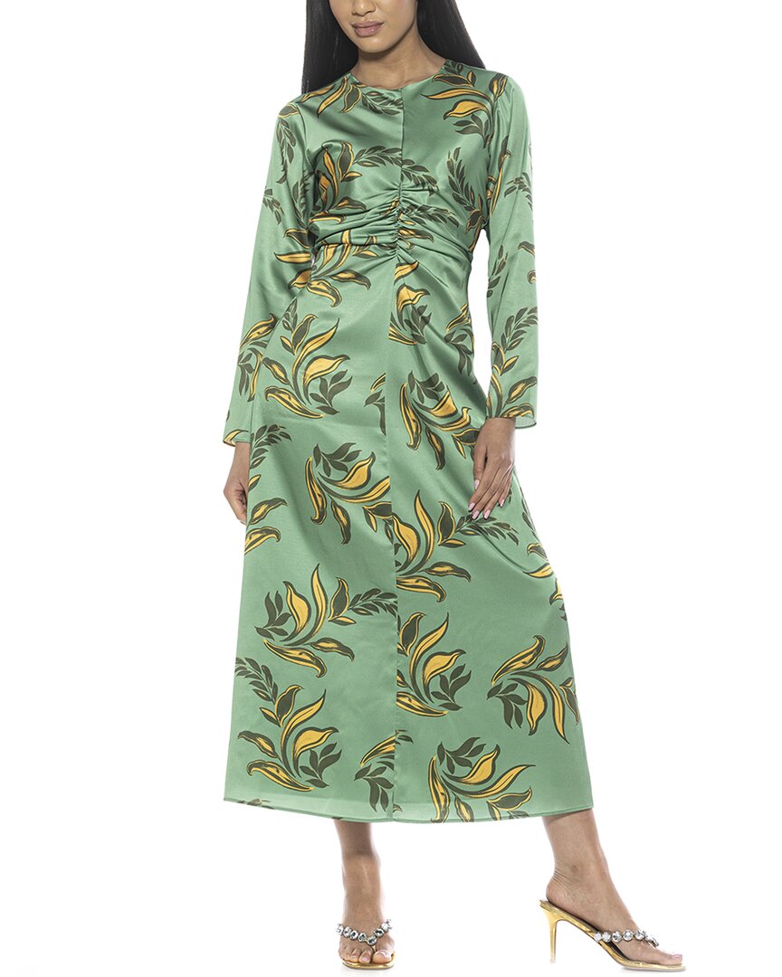 Alexia Admor Floral Long Sleeve Satin Dress