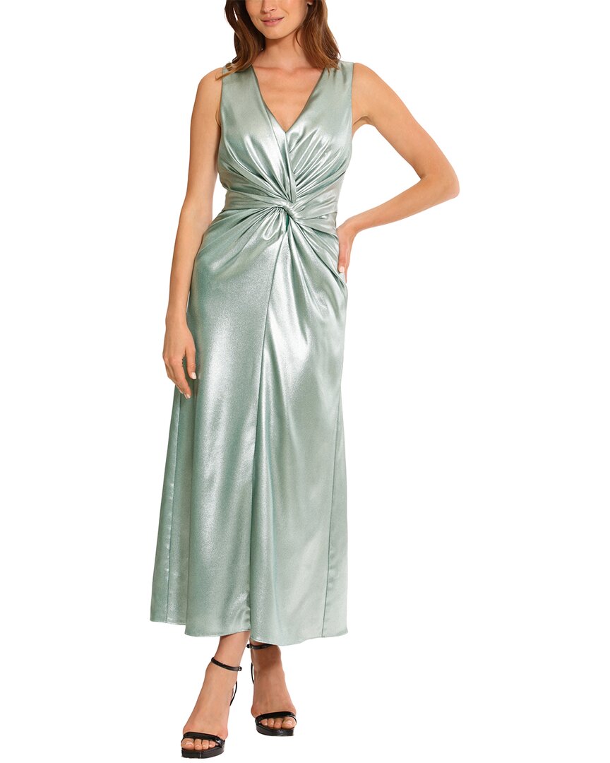 Maggy London Front Twist Satin Maxi Dress
