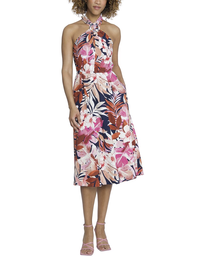 Maggy London Linen-blend Midi Dress