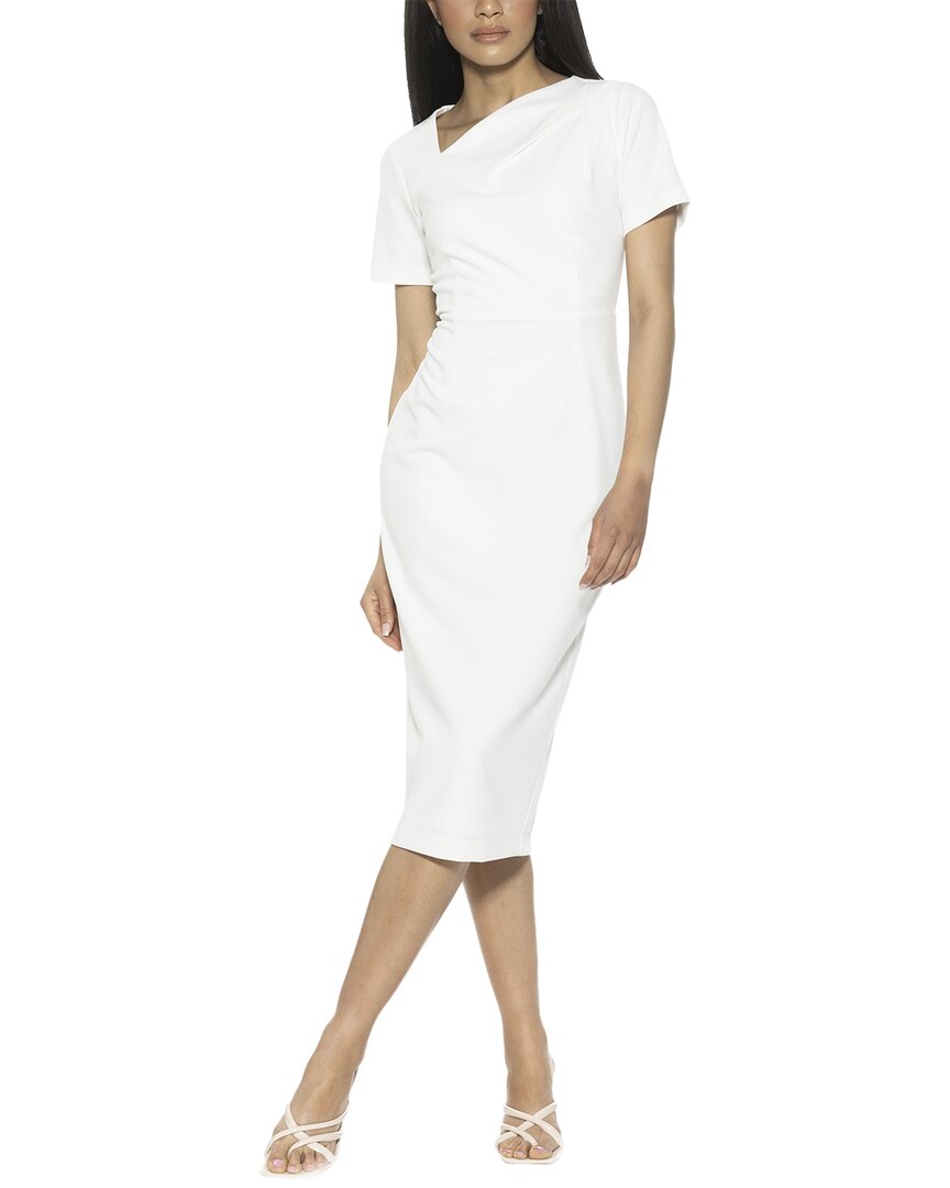 Alexia Admor Angelica Asymmetric Neck Sheath Midi Dress