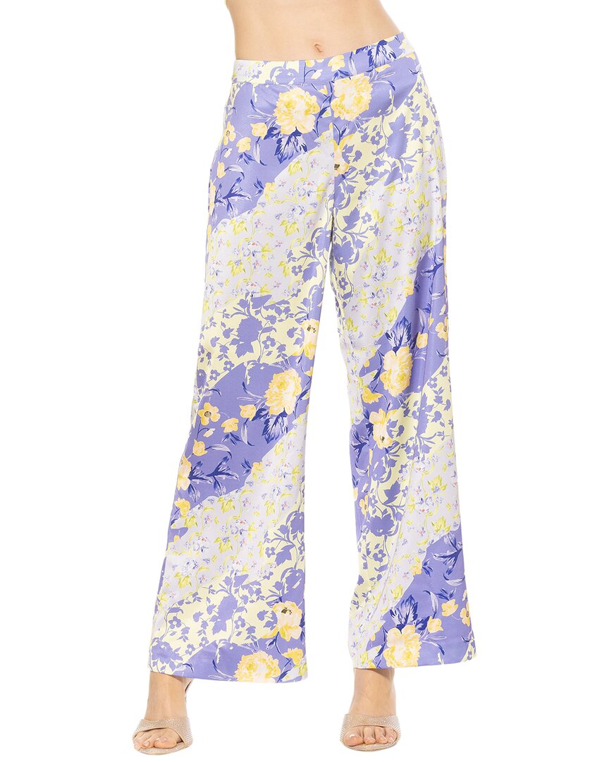 Alexia Admor Women's Cerise Floral Wide Leg Pants