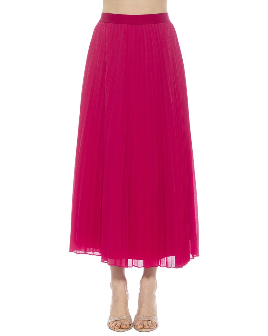 Alexia Admor Kesia Midi Chiffon Pleated Skirt In Pink