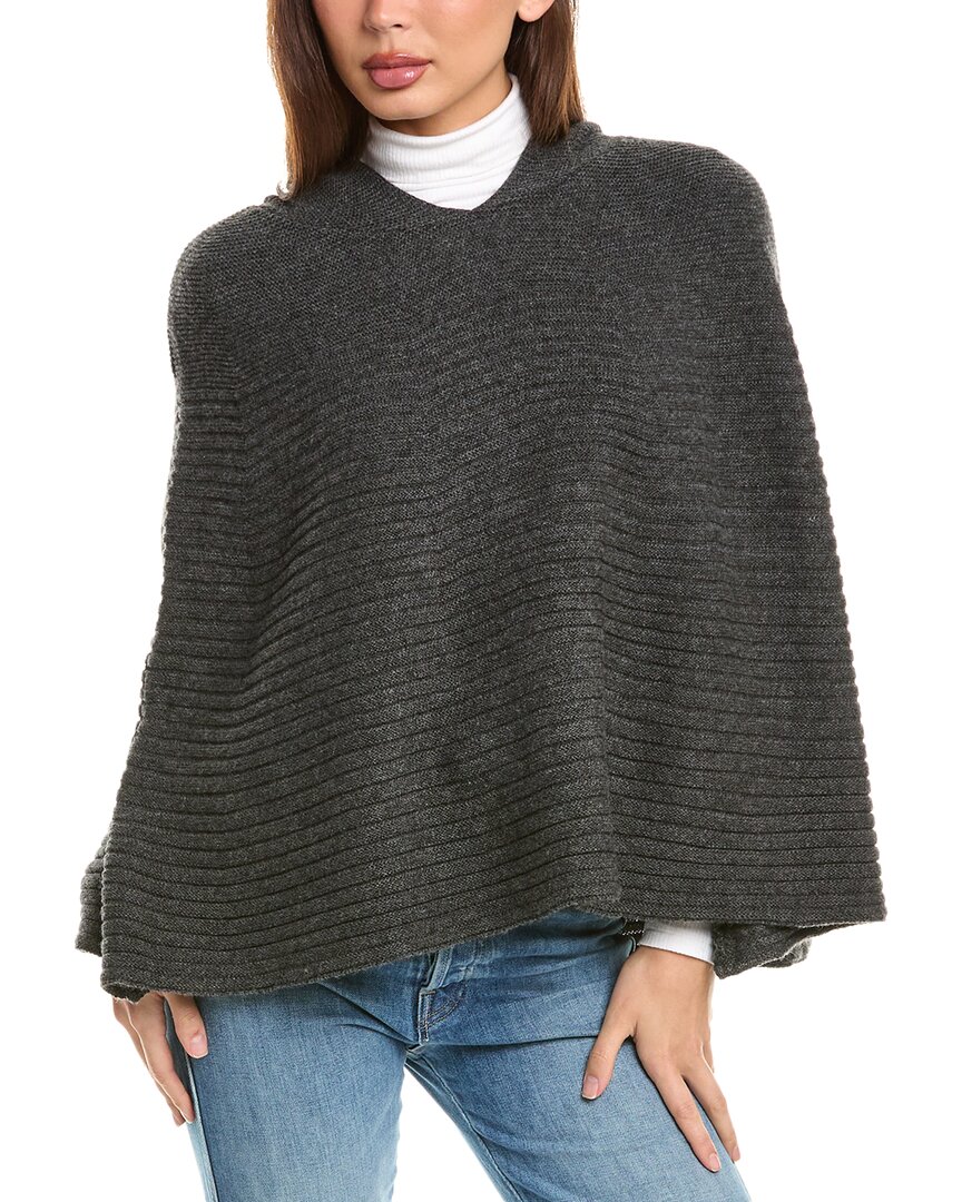 Forte Cashmere Hooded Wool & Cashmere-blend Poncho In Grey