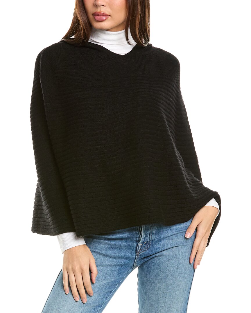 Forte Cashmere Hooded Wool & Cashmere-blend Poncho In Black