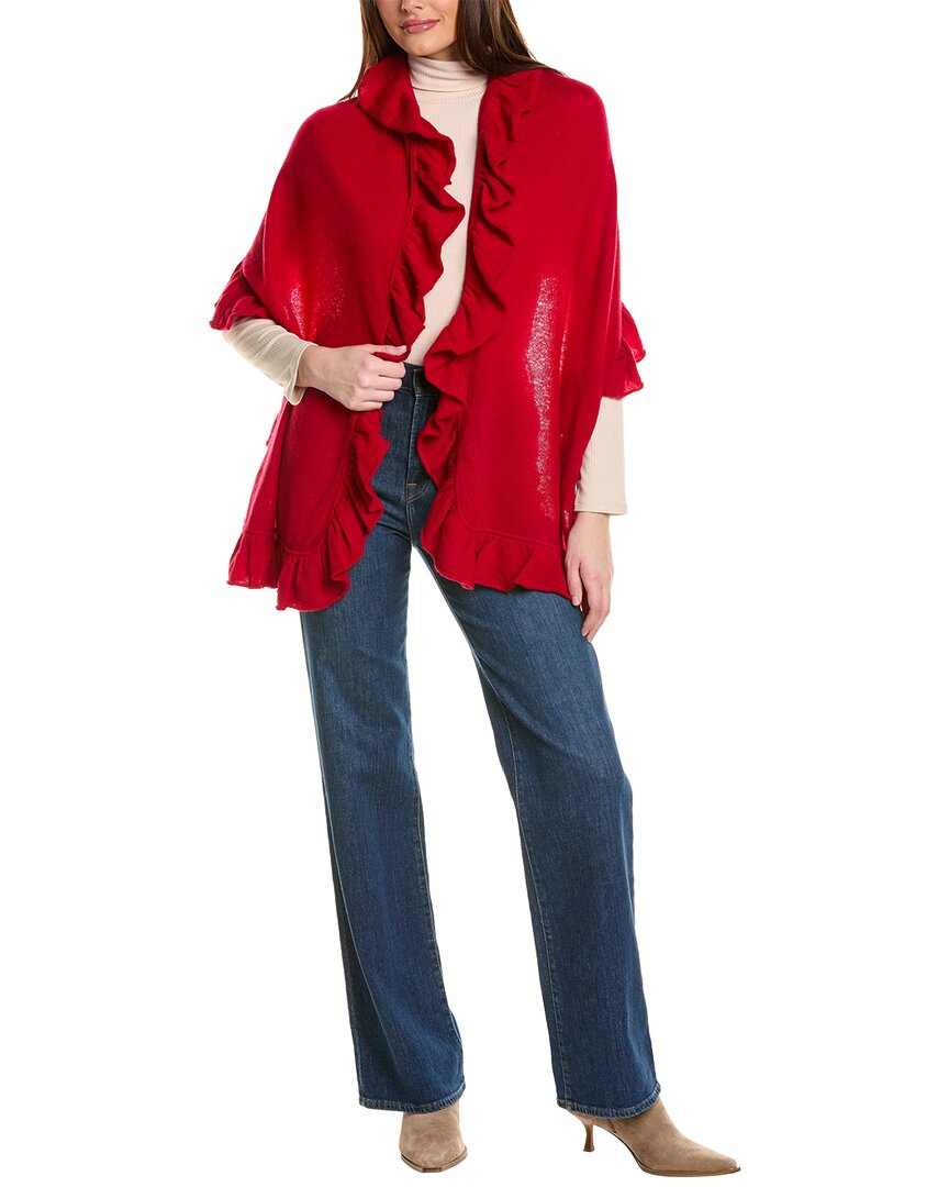 Shop Forte Cashmere Ruffle Cashmere Wrap In Pink