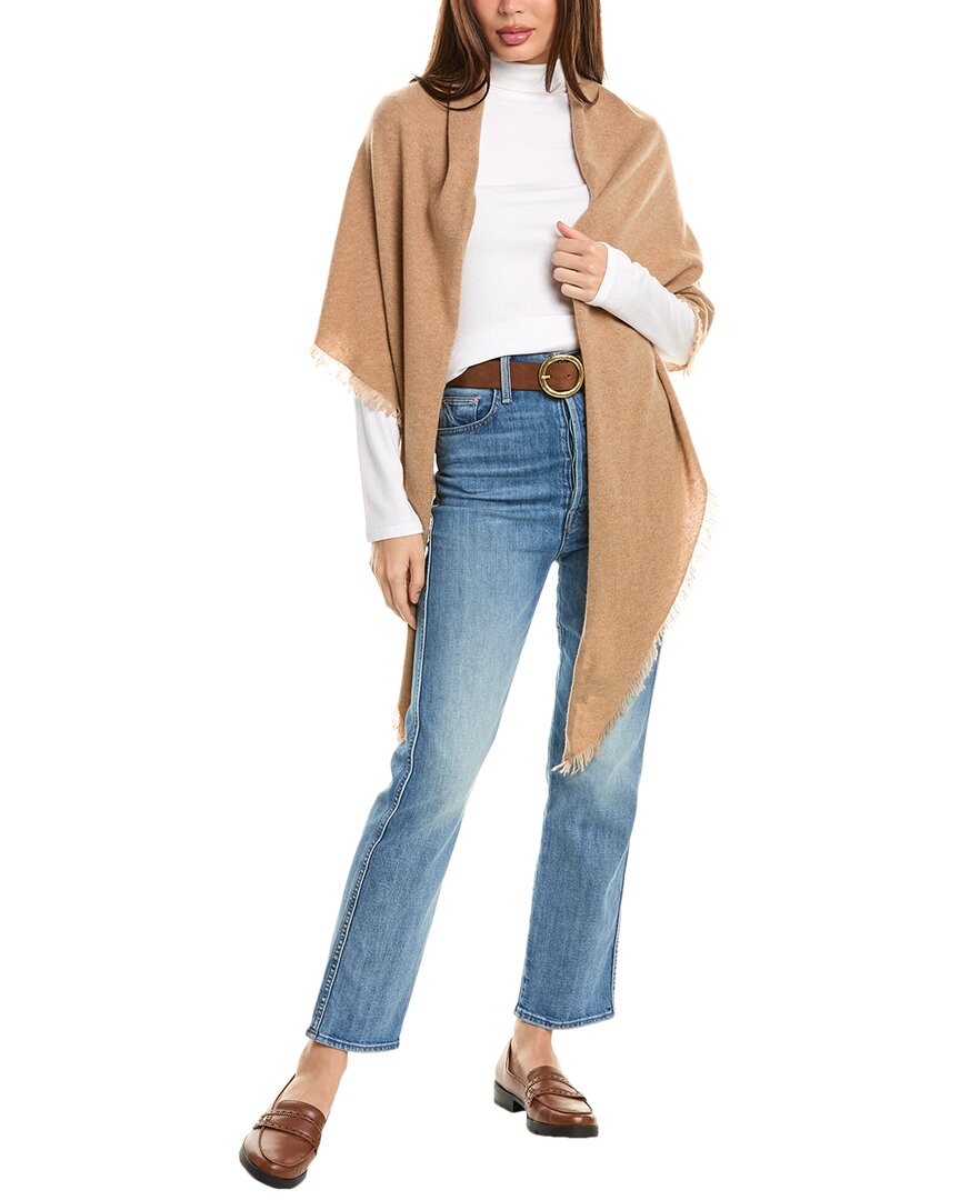 Forte Cashmere Fringe Cashmere Triangle Wrap In Neutral