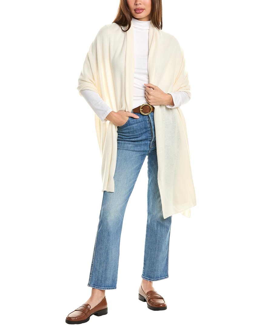 Forte Cashmere Travel Cashmere Wrap In White