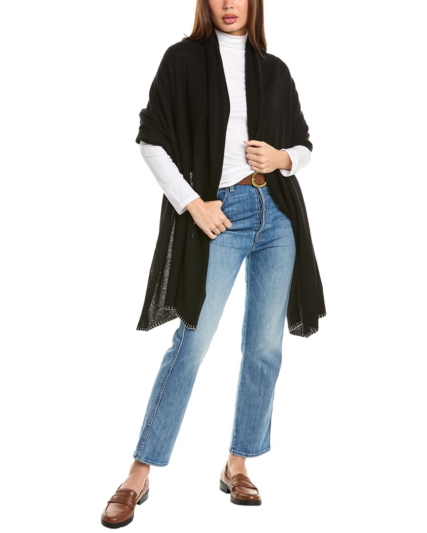 Forte Cashmere Travel Cashmere Wrap In Black