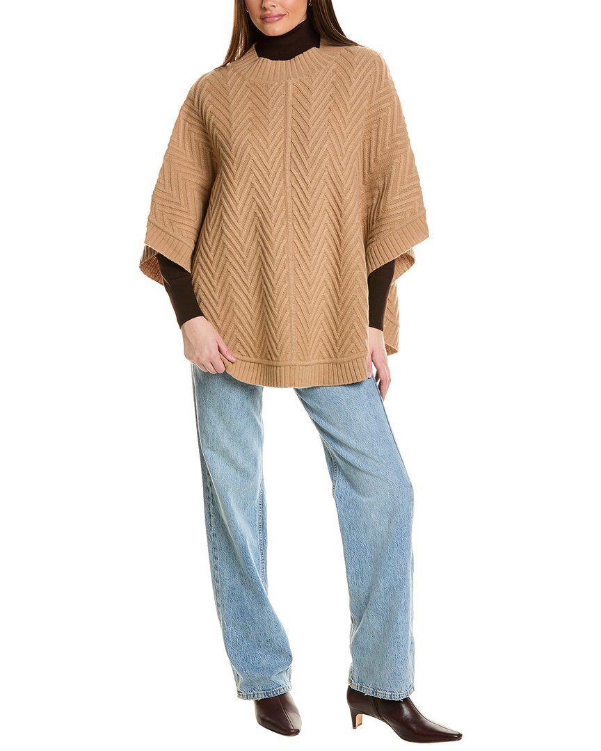 Hannah Rose Delaney Wool Poncho In Brown
