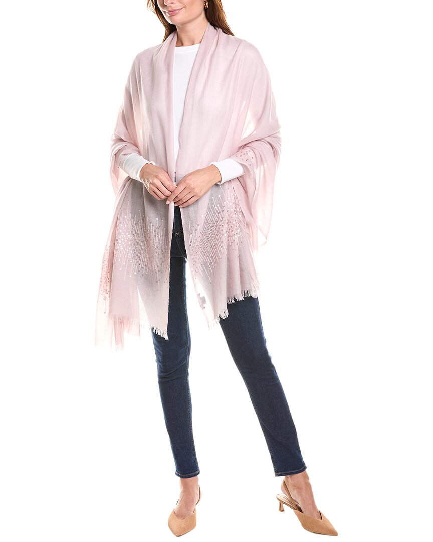 Sofia Cashmere Sofiacashmere Sequin Cashmere Wrap In Pink