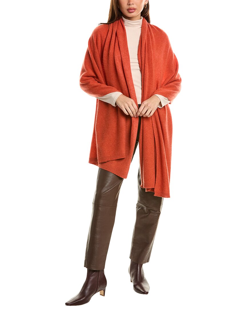 Shop Hannah Rose Cashmere Luxe Travel Wrap In Orange