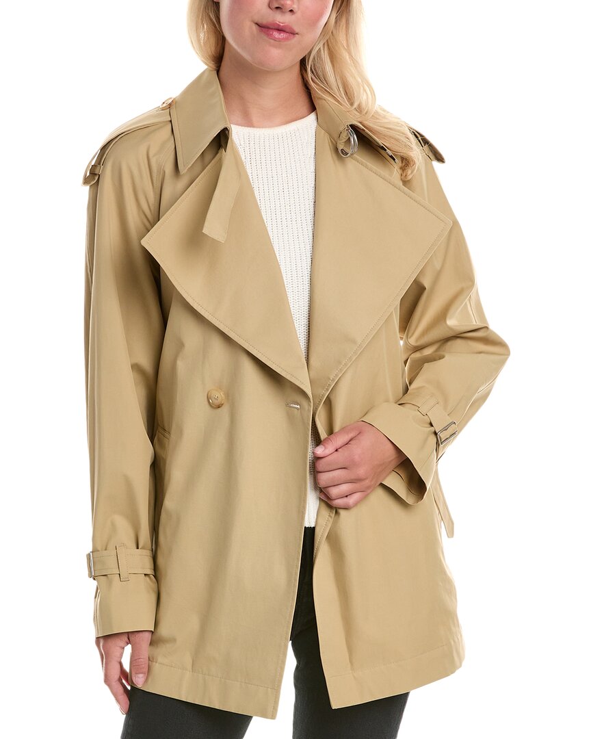 Burberry Gabardine Trench Jacket In Brown