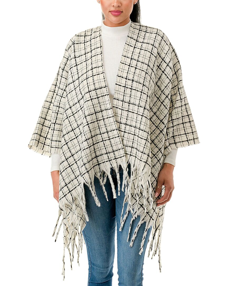 Marcus Adler Tweed Ruana In White