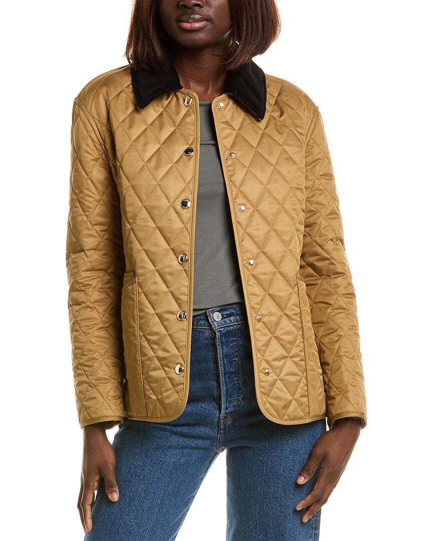 Burberry Diamond Quilted Jacket In Brown