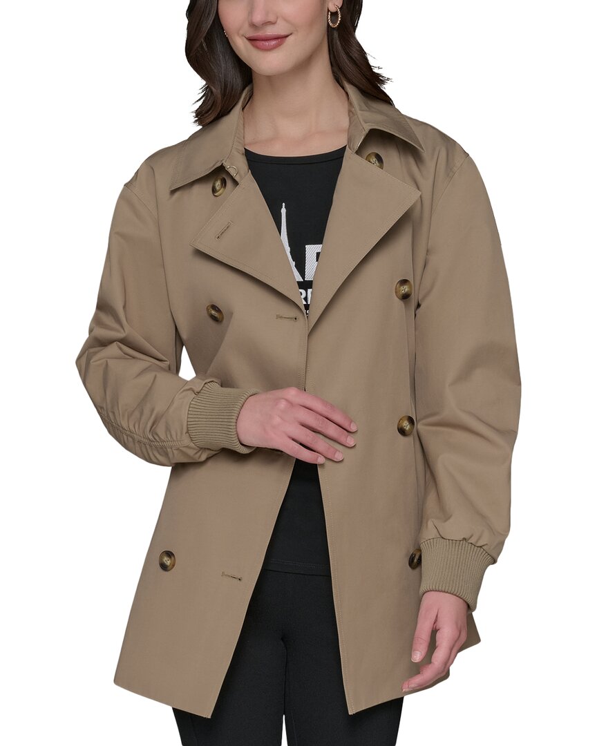 Karl Lagerfeld Bomber Sleeve Trench Coat