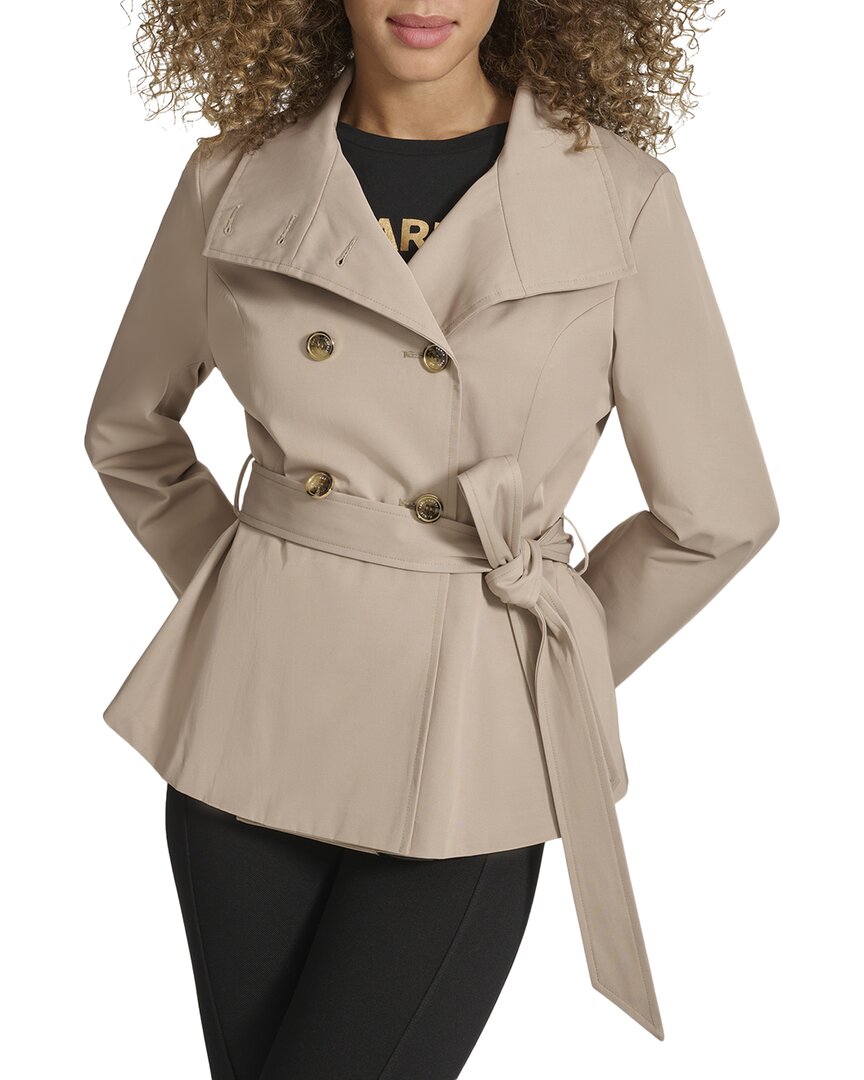 Karl Lagerfeld Peplum Trench Coat