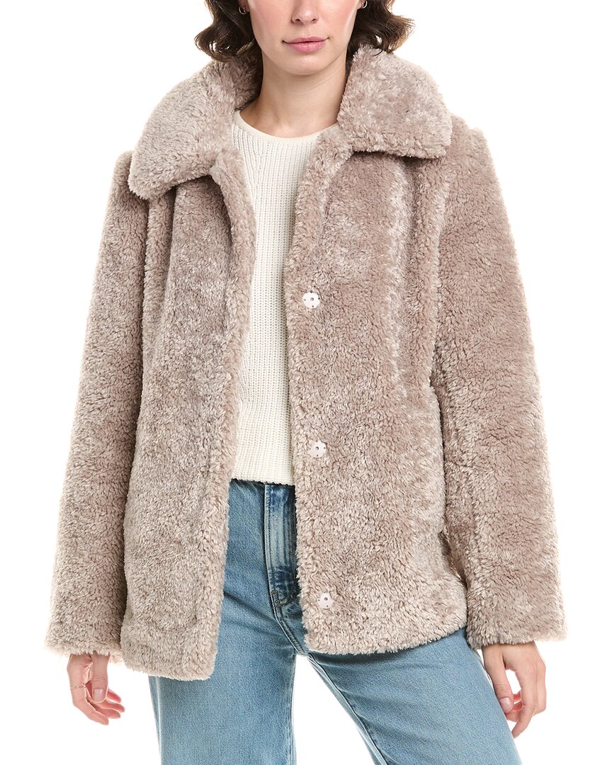 Sam Edelman Butter Teddy Jacket In Gray