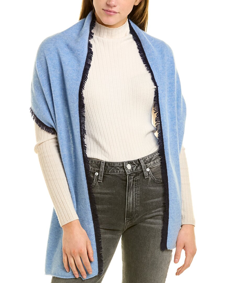 In2 By Incashmere Fringe Cashmere Wrap In Blue