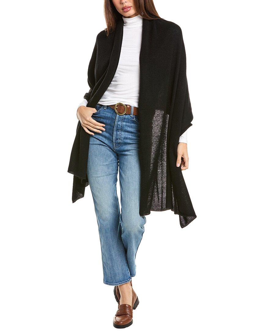 Forte Cashmere Travel Cashmere Wrap In Black