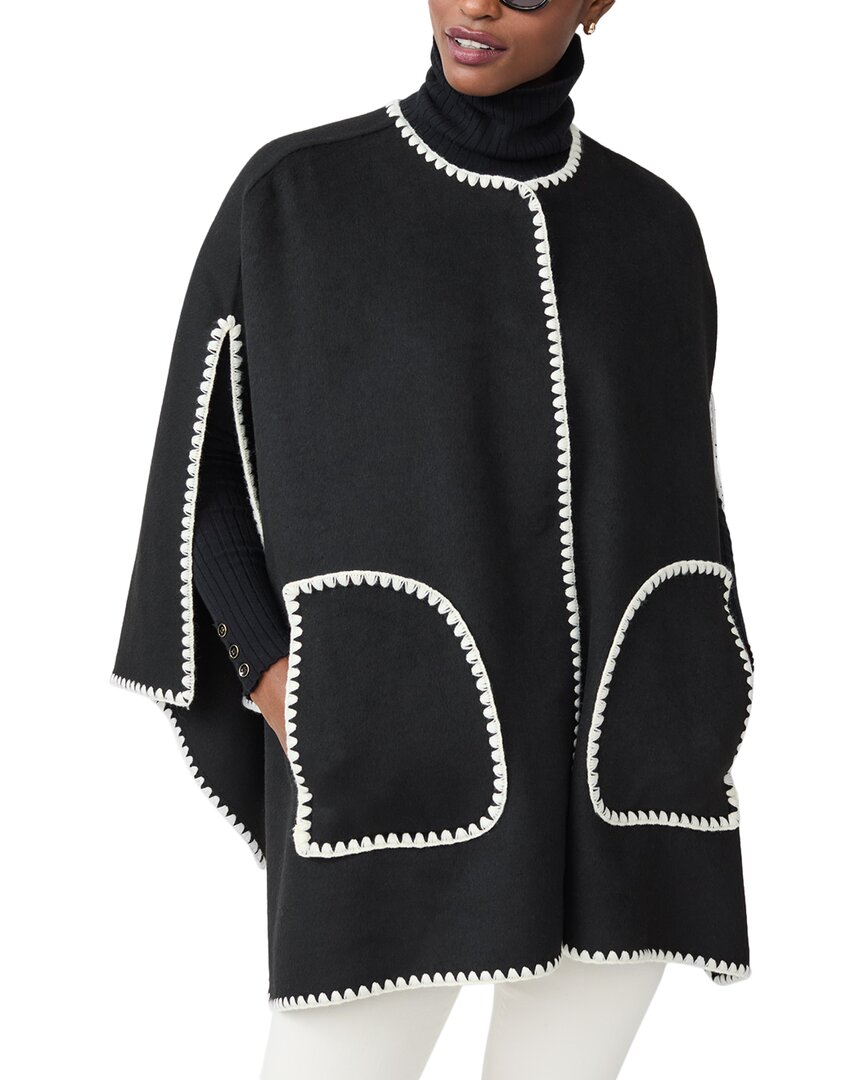 J.mclaughlin Sabrina Wool-blend Poncho In Black