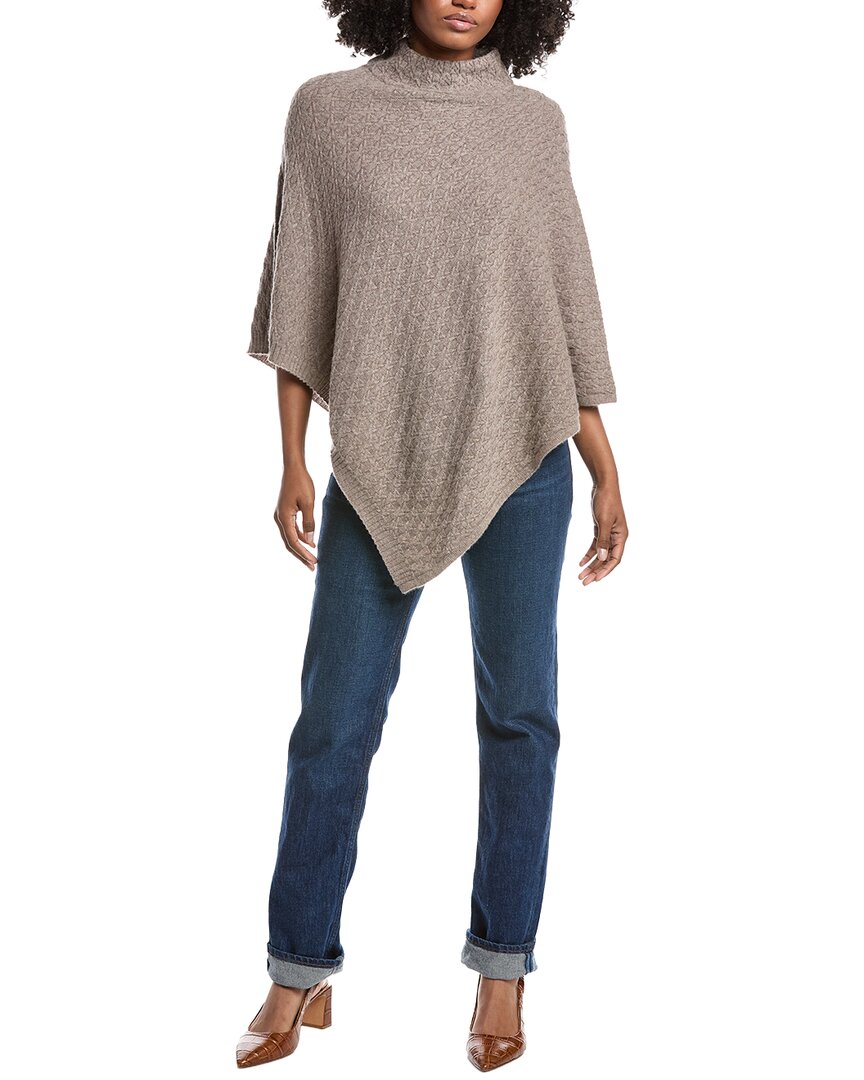Forte Cashmere Luxe Cable T-neck Cashmere Poncho