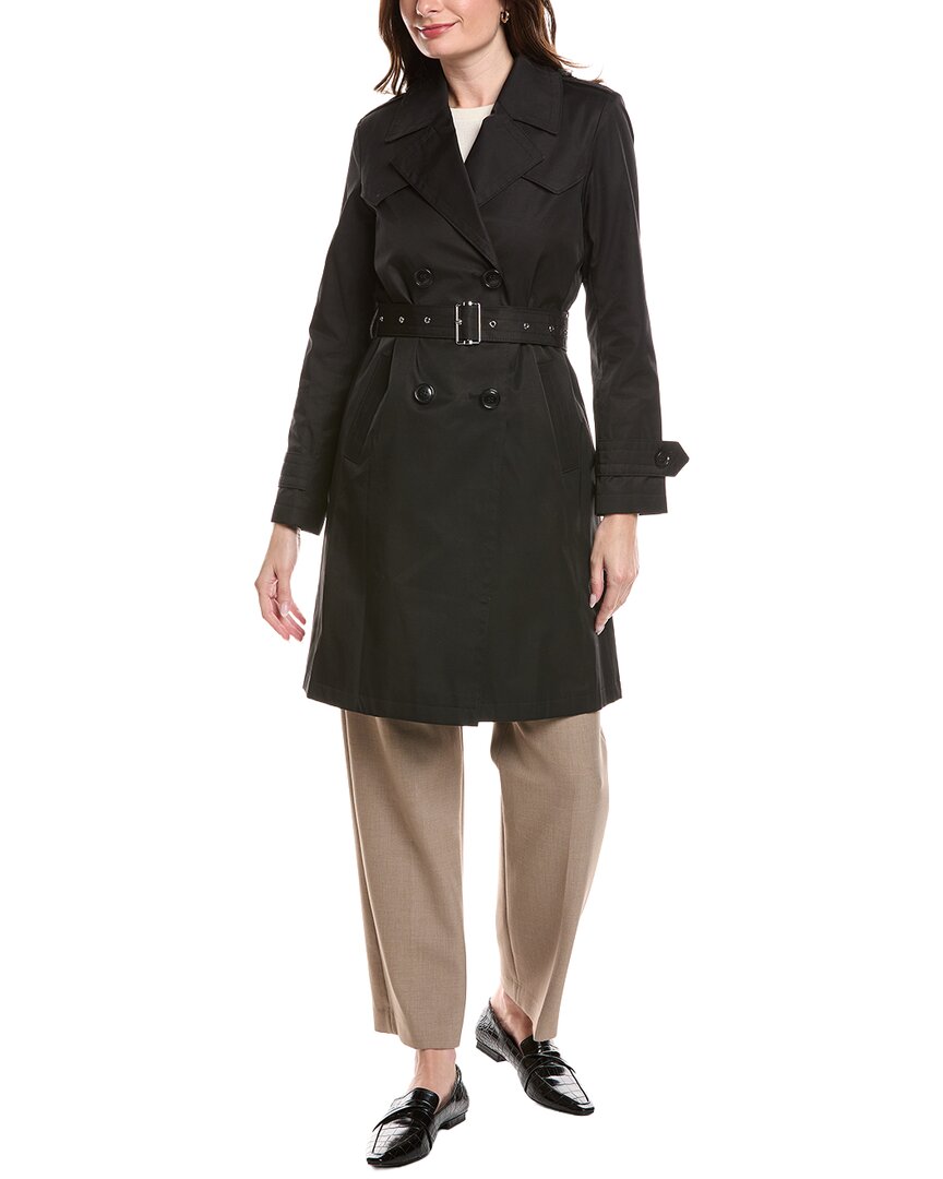 Via Spiga Double-breasted Trench Coat In Black