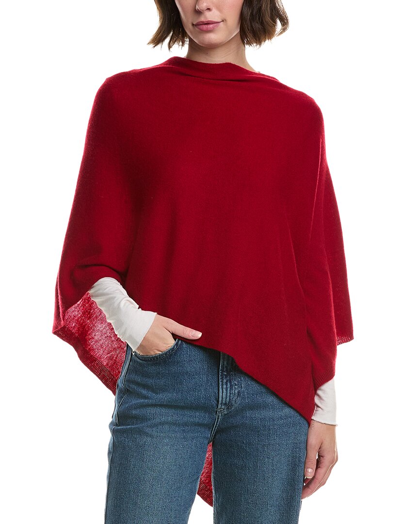 Sofia Cashmere Sofiacashmere Jersey Solid Wool & Cashmere-blend Poncho In Red