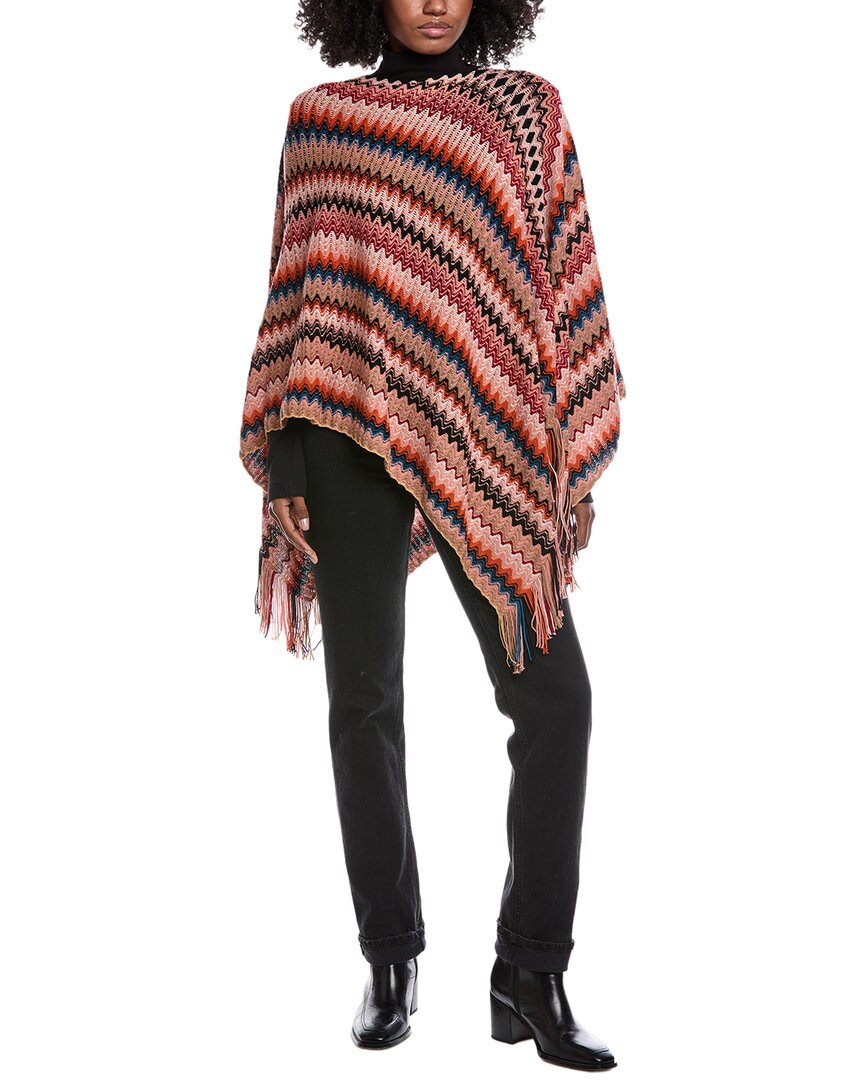 Missoni Wool-blend Poncho In Multi