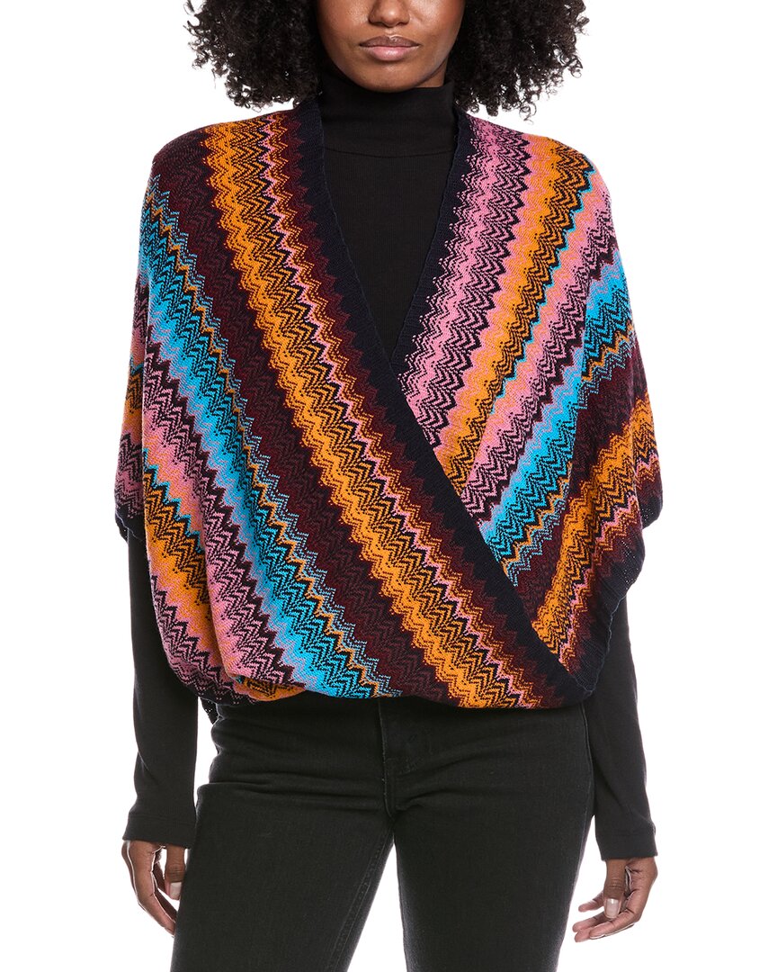 Missoni Wool-blend Poncho In Multi