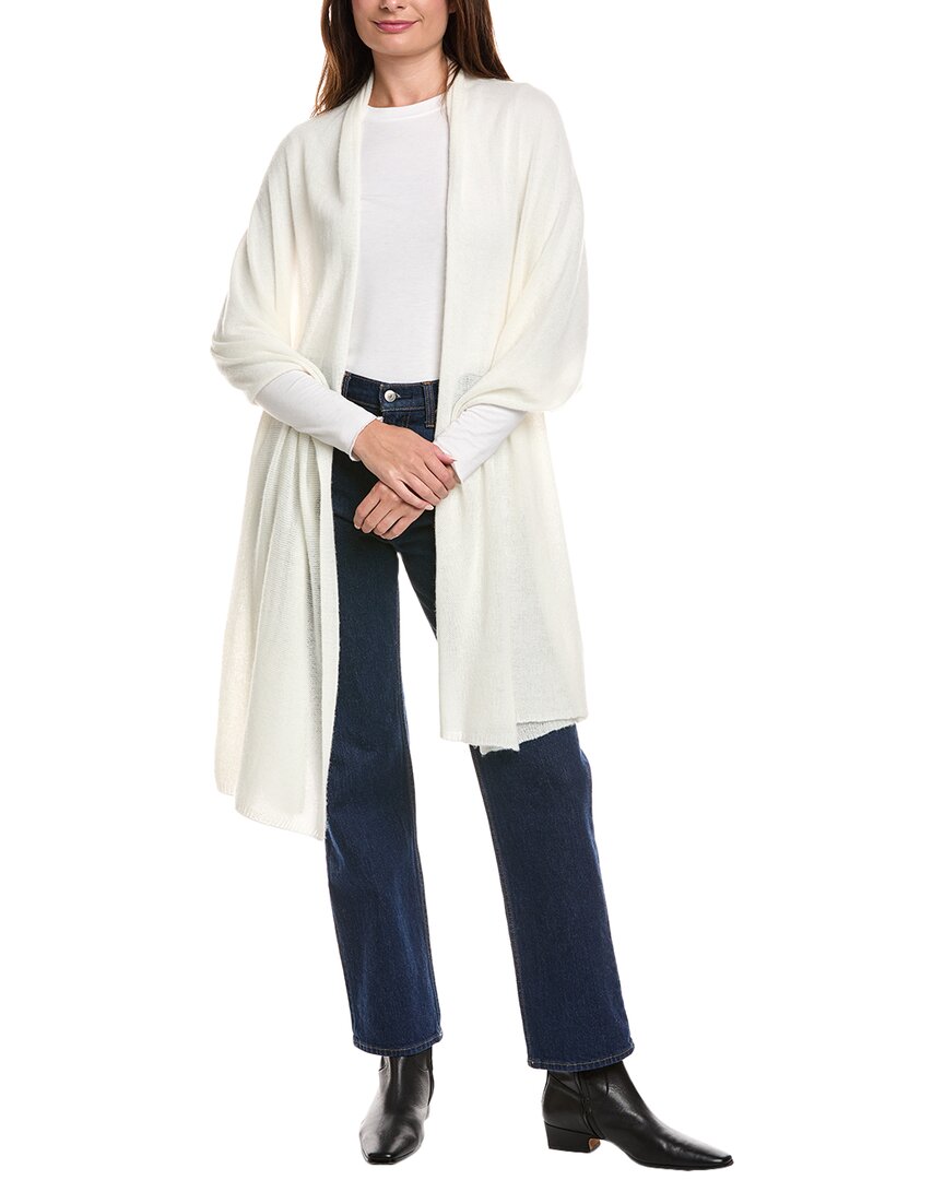 Amicale Cashmere Feather Weight Cashmere Travel Wrap In White