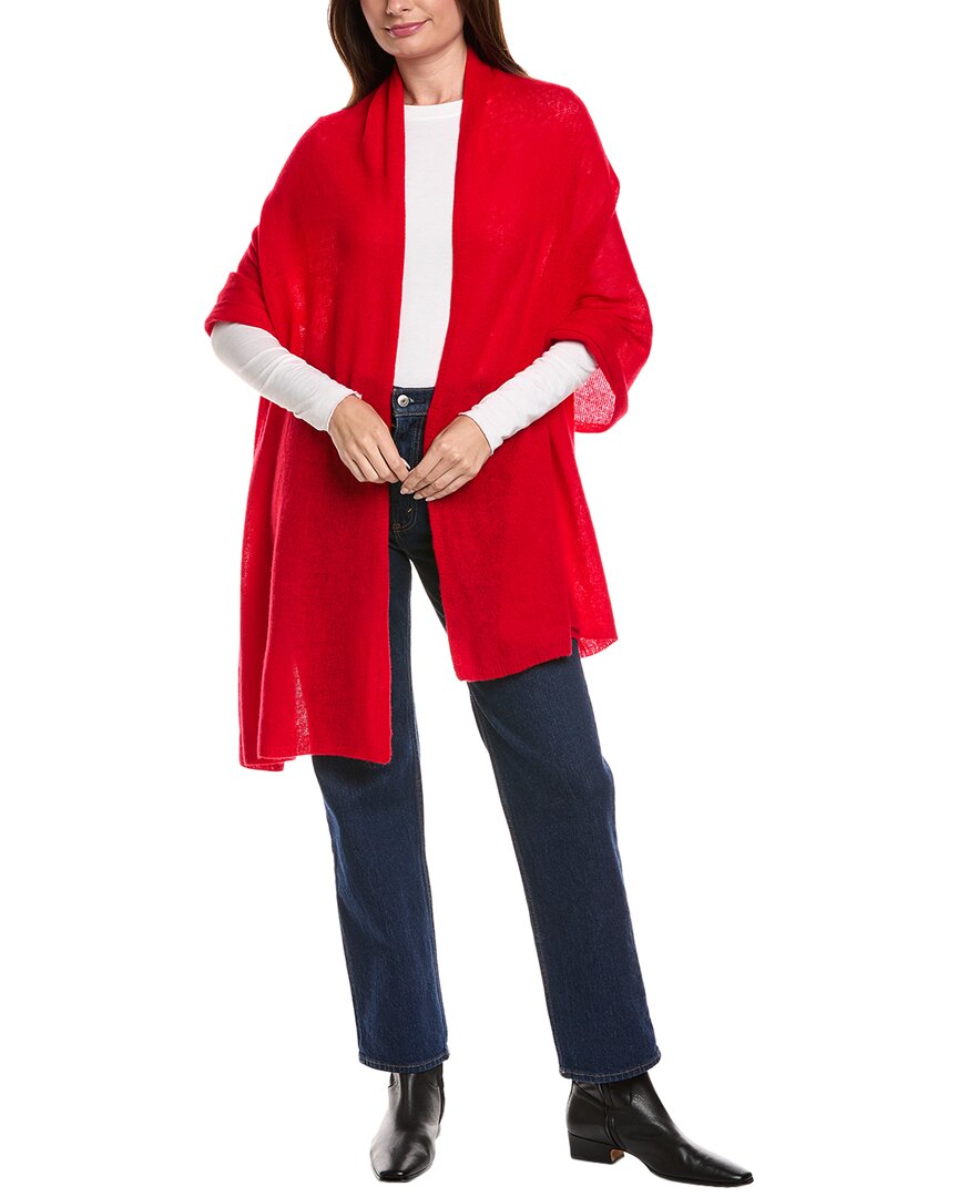 Amicale Cashmere Feather Weight Cashmere Travel Wrap In Red