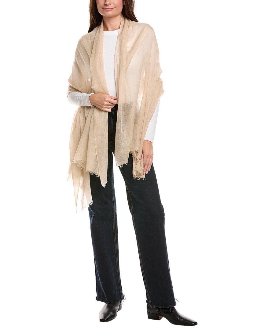 Amicale Cashmere Solid Felted Cashmere Wrap In Brown