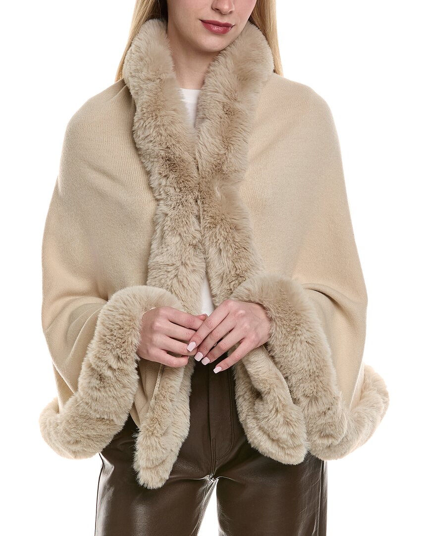 Surell Accessories Knit Ruana In Neutral