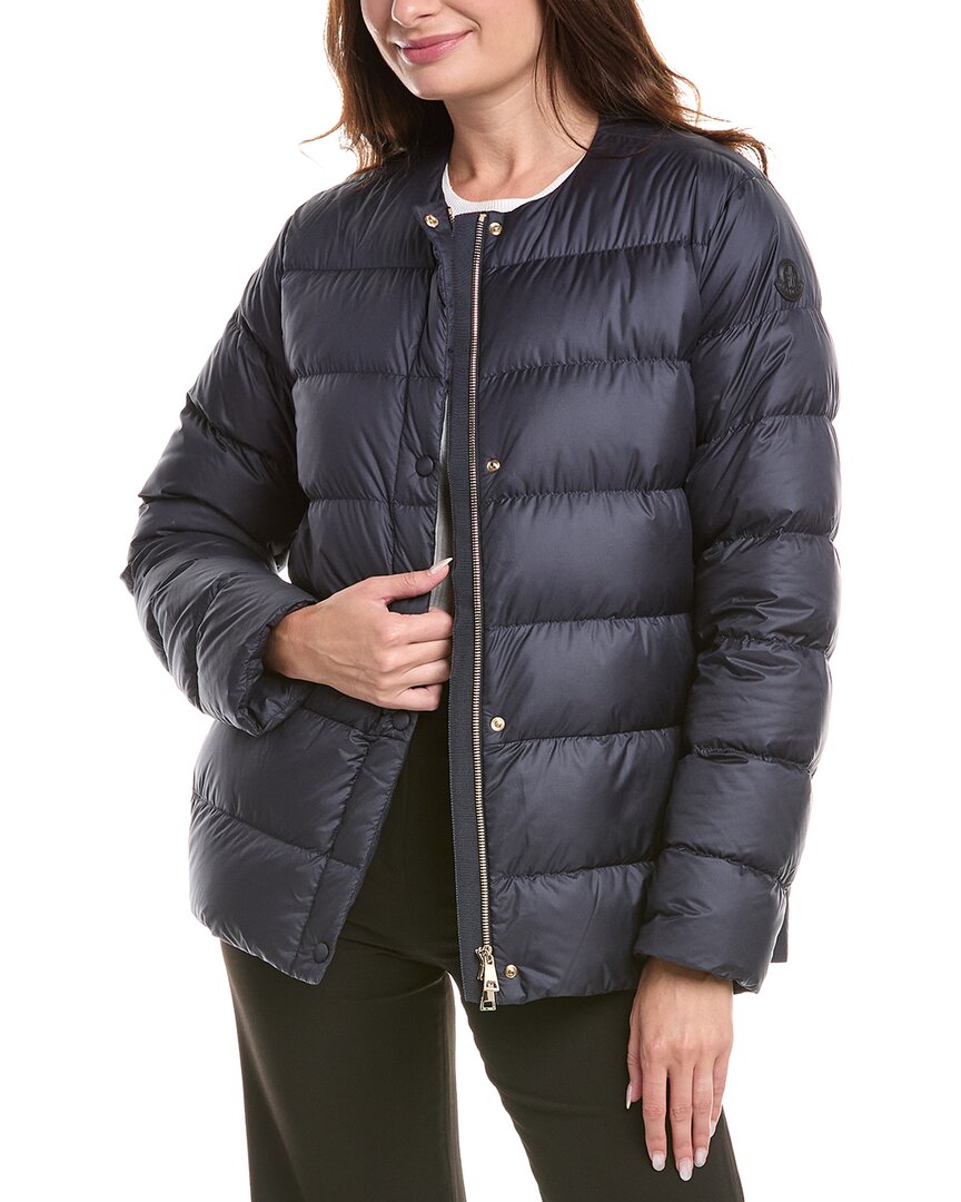 Moncler Quilted Down Jacket In Blue