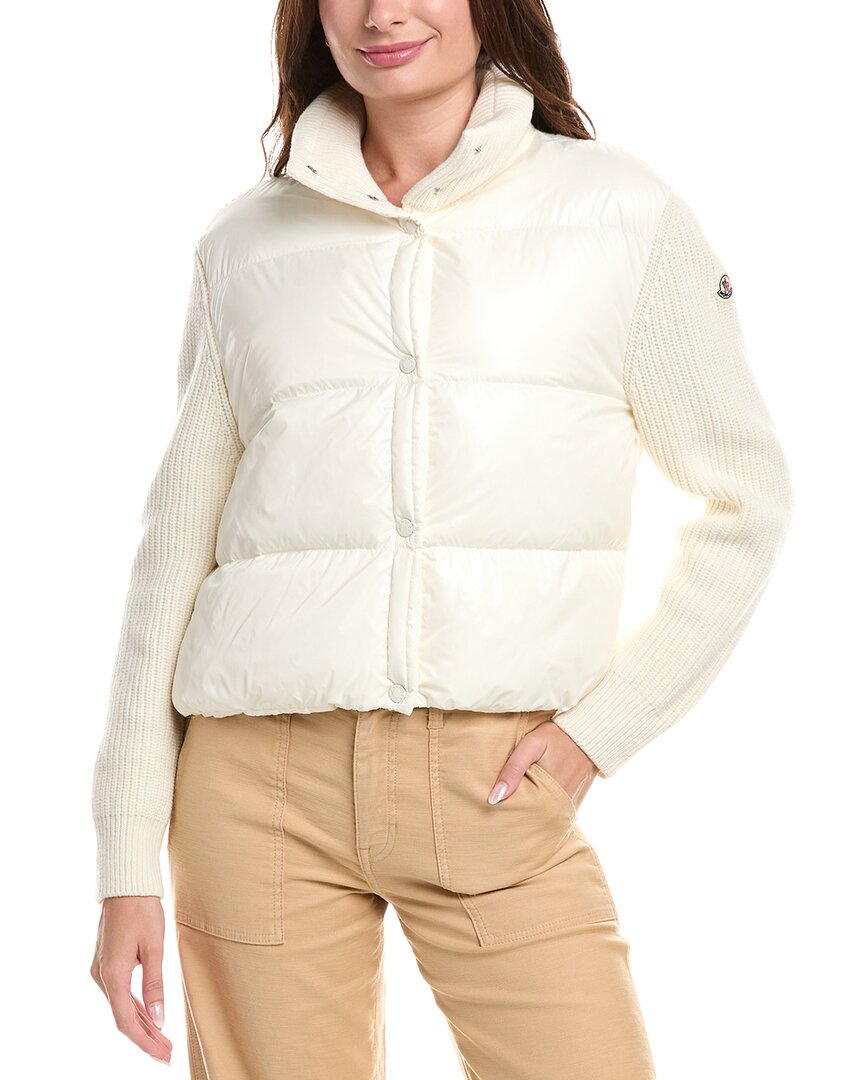 Moncler Wool Down Jacket In White