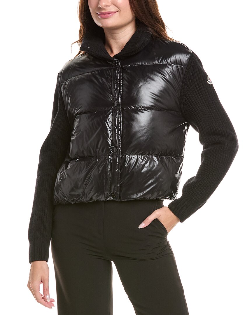 Moncler Wool Down Jacket In Black