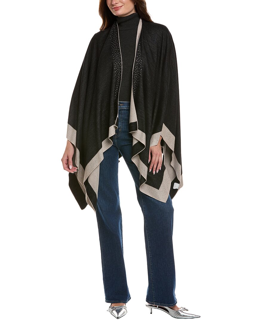 La Fiorentina Embellished Poncho In Black