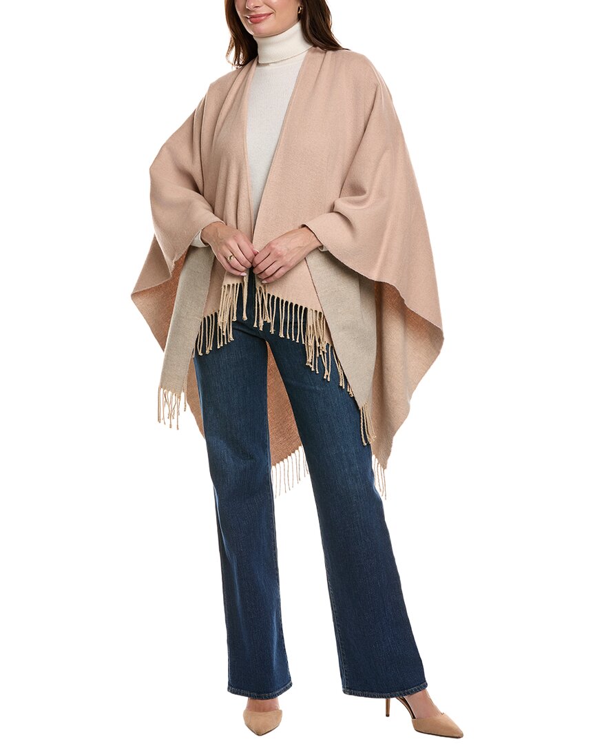 La Fiorentina Two-tone Fringe Ruana In Neutral