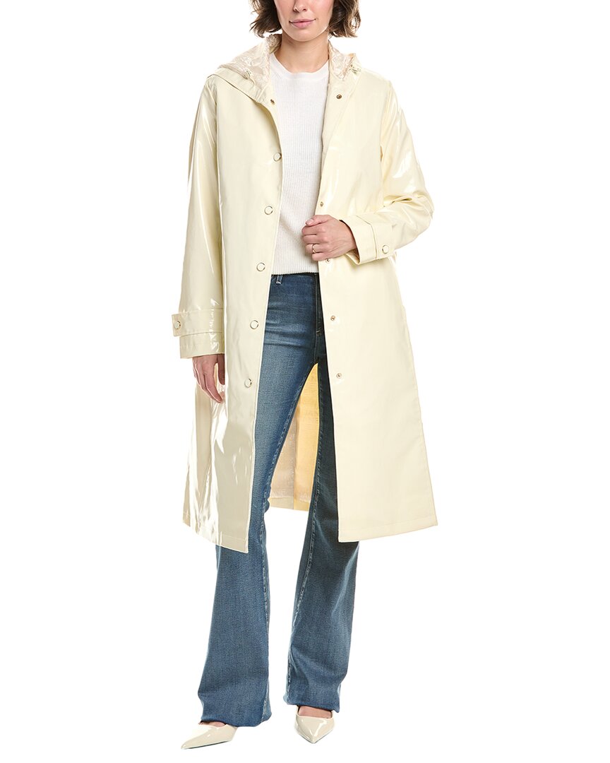 Jane Post Slicker Trench Coat In White