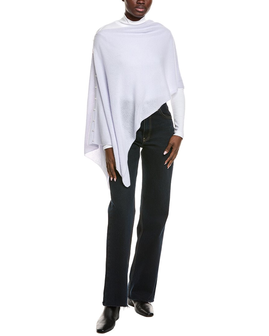 Hannah Rose Pearl Trim Cashmere Topper In Gray