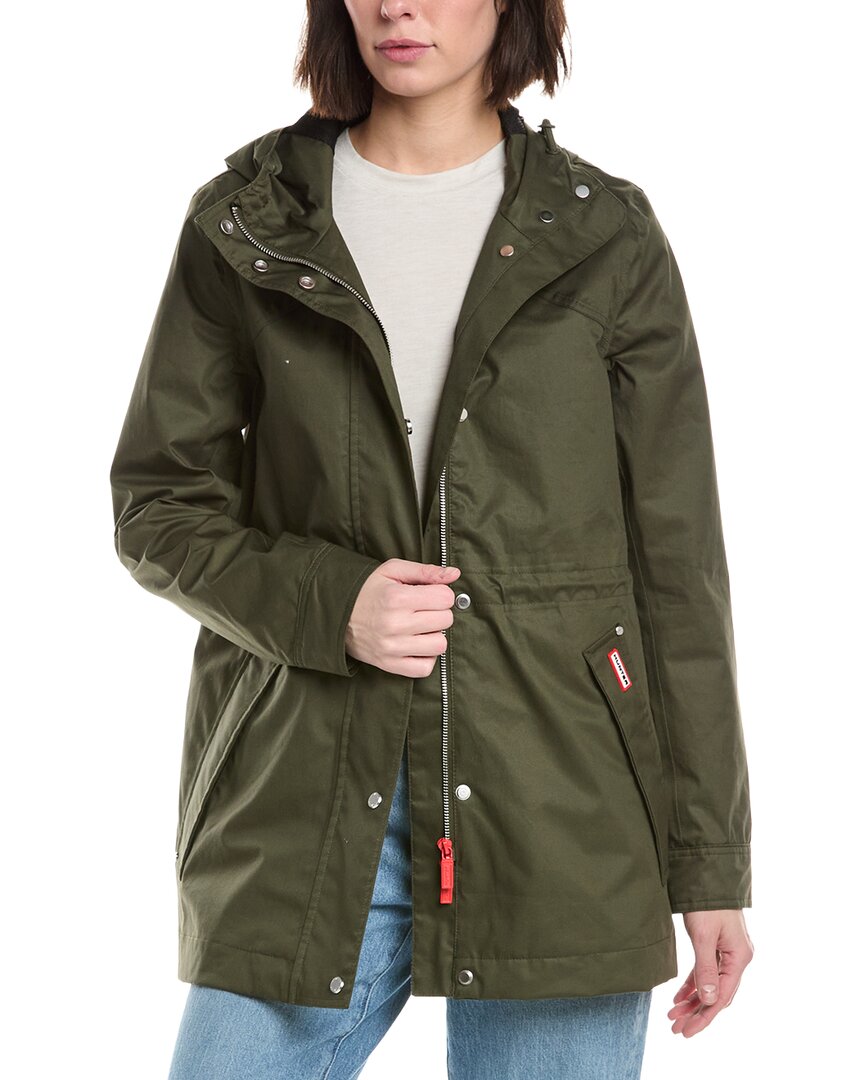 Hunter Short Rain Coat In Green