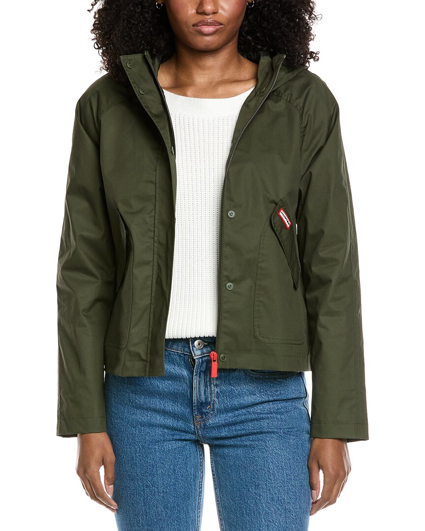 Hunter Short Rain Coat In Green